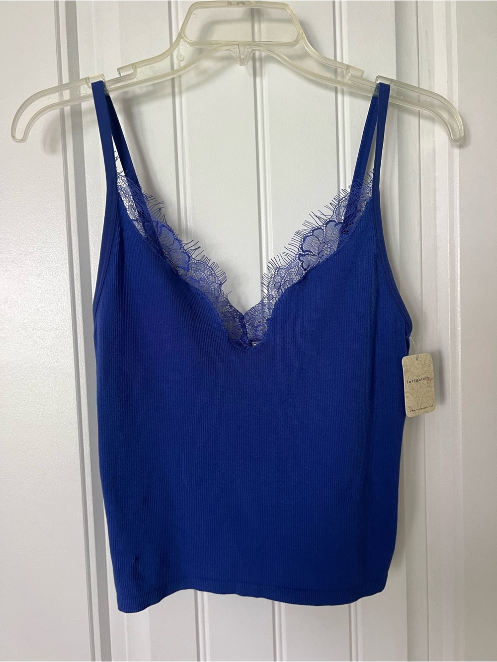 NWT Free People Intimately Blue/Purple Lace Trim Tank size M/L
